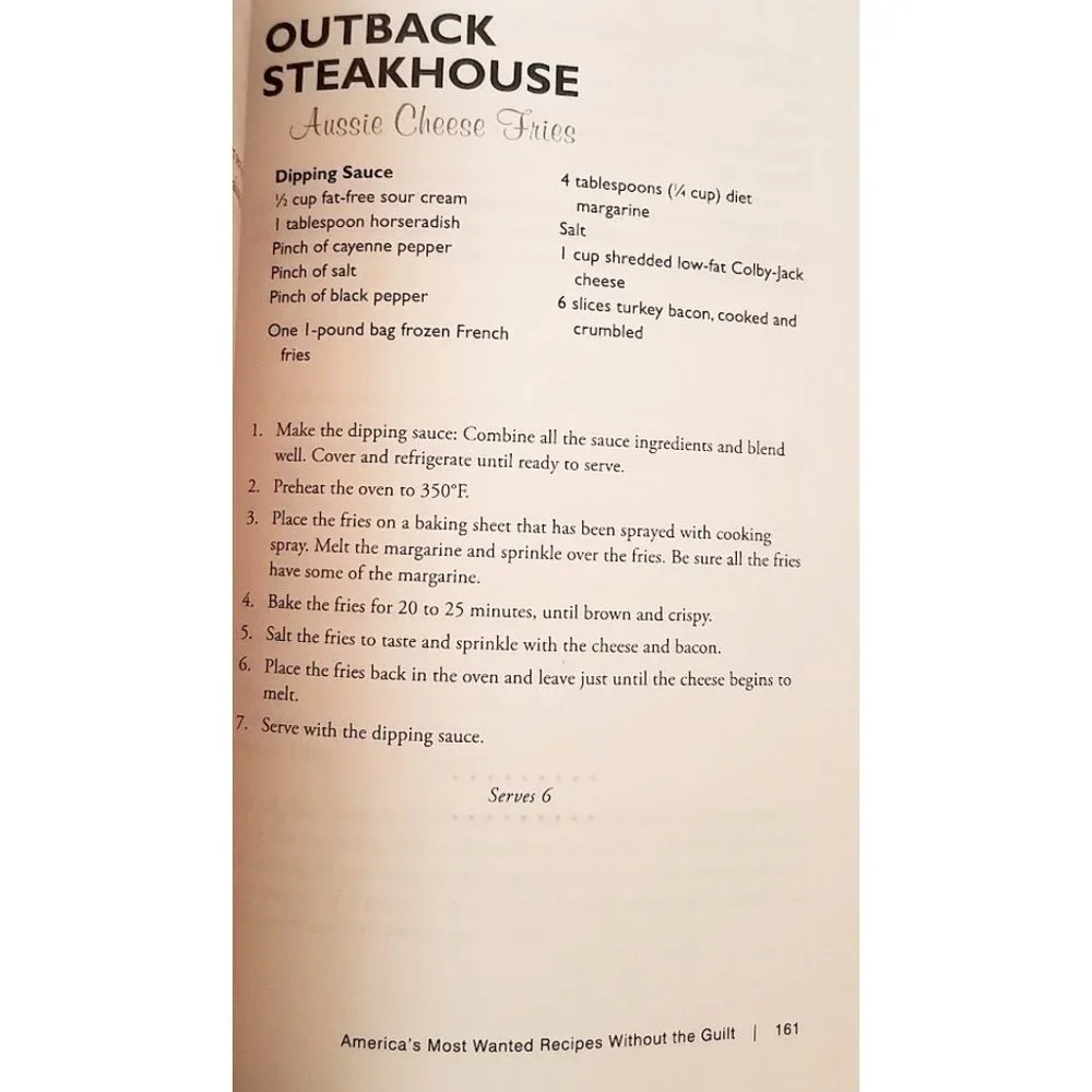 COOKBOOK: America's Most Wanted Recipes Without the Guilt 2011